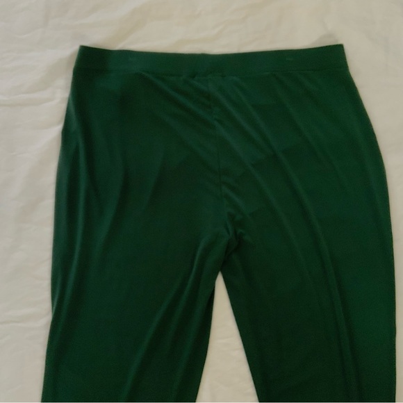 Susan Graver Liquid Knit Straight Leg Pull On Pants Dark Green Comfy 1X - Picture 12 of 13
